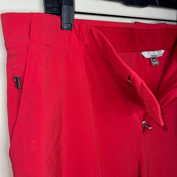 Athleta Tribeca Utility Crop Pants Hibiscus Red Size 16 - Picture 12 of 14